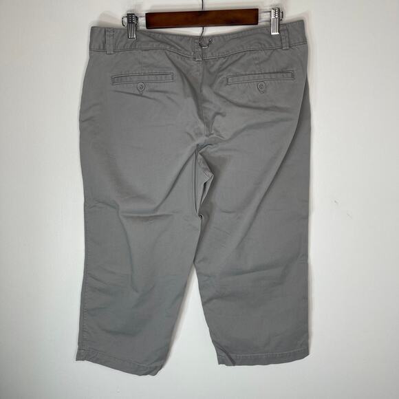 Dockers pants chinos women's 14 gray cotton light wash cropped comfortable - Picture 4 of 15